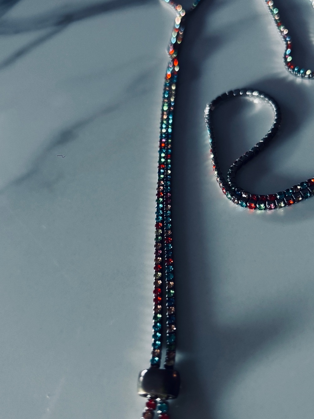 Multicolor Crystal Lariat Necklace - Women Jewelry - Picture 2 of 2